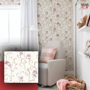 Ver imagem 2 de Papel de Parede Estampa Arabesco Floral Flores 3mx58cm Rosa Adesivo Autocolante