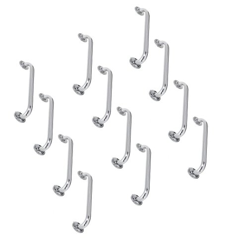 Alça de Apoio Barra Inox 50cm Kit 12 Unidades Idoso Cadeirante Deficiente Acessibilidade Banheiro Se