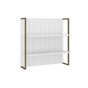 Ver imagem 2 de Estante Ripada Mdf Branco com Prateleiras e Tubo Ouro Velho Carraro
