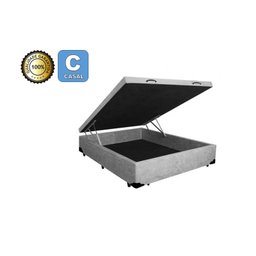 Cama Box Baú Casal 138 Bello Box - Suede Cinza - 1