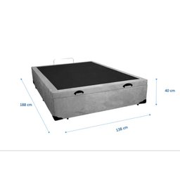Cama Box Baú Casal 138 Bello Box - Suede Cinza - 2