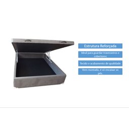 Cama Box Baú Casal 138 Bello Box - Suede Cinza - 3