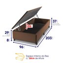 Ver imagem 7 de Conjunto Box Baú Marrom Cairo Cinza Molas Ensacadas Solteiro 96x203x71 - King House