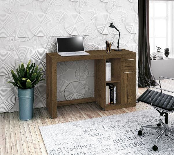 Mesa para Computador Office Doris Nogal Acetinado - Edn Móveis - 2