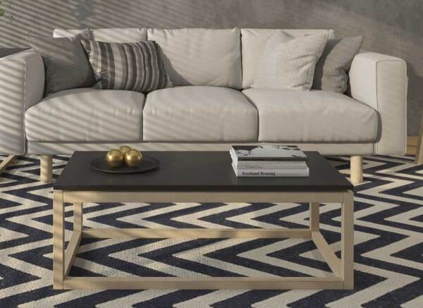 Mesa de Centro Supreme Preto com Natural - Tebarrot Móveis - 2