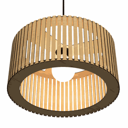 Luminária Pendente Berlim Modelo Ripado -:MDF CRU - 1