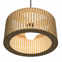 Ver imagem 1 de Luminária Pendente Berlim Modelo Ripado -:MDF CRU