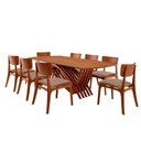Ver imagem 2 de Conjunto Sala de Jantar Mesa Venus Tampo 220cm Laqueado sem Vidro e 8 Cadeiras Viena Gold