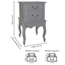 Mesa de Cabeceira Clássica com 2 Gavetas e Pés Luiz Xv - Cinza Laca - 4