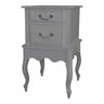 Mesa de Cabeceira Clássica com 2 Gavetas e Pés Luiz Xv - Cinza Laca - 2