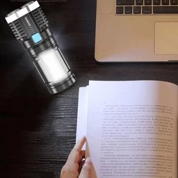 LANTERNA LED  4 NÚCLEOS ALTO BRILHO LONGO ALCANCE ULTRA ILUMINAÇÃO CARREGAMENTO USB:Único/pret - 6
