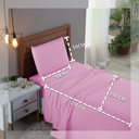 Ver imagem 3 de Kit Jogo de Cama Lençol Solteiro 300 Fios Algodão com Virol 3 Peças:rosa Bebe
