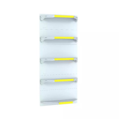 Kit 5 Bandejas para Gondola Canto 170 Fit 40/60 Branco Pe Amarelo