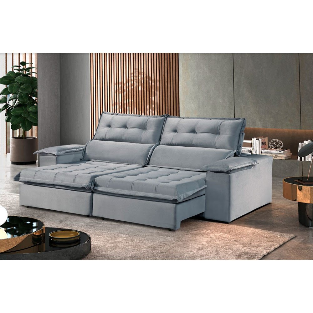 Sofá Retrátil e Reclinável Eros 2,30m 04 Lugares TXR MadeiraMadeira