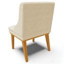 Ver imagem 5 de Kit 6 Cadeiras Decorativas Sala de Jantar Base Fixa de Madeira Firenze Pu Bege/castanho