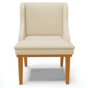 Ver imagem 6 de Kit 6 Cadeiras Decorativas Sala de Jantar Base Fixa de Madeira Firenze Pu Bege/castanho