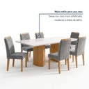 Ver mais imagens de Conjunto Mesa de Jantar 6 Lugares Isla e Cadeiras Carol 160x80cm Cinamomo Off White Cinza