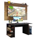 Ver imagem 2 de Mesa para Computador Gamer Madesa 9409 e Painel para Tv até 65 Polegadas - Preto/rustic