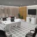 Ver imagem 2 de Conjunto 2 Peças com Mesa Reunião 6 Lugares e Armário Baixo Credenza Office
