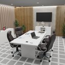 Ver imagem 6 de Conjunto 2 Peças com Mesa Reunião 6 Lugares e Armário Baixo Credenza Office