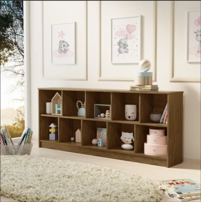 Estante Montessori Amêndoa Porta Objetos e Livros100% Mdf - 1