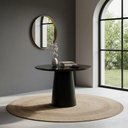 Ver imagem 1 de Mesa de Canto Cone Laqueado Redondo Vidro MDF Madeira 70cm Preto