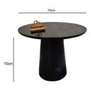 Ver imagem 2 de Mesa de Canto Cone Laqueado Redondo Vidro MDF Madeira 70cm Preto