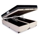 Ver imagem 2 de Cama Box Baú Casal Sintético Bipartido + Colchão Ortobom Iso Dupla Face 60x138x188 Cor:branco