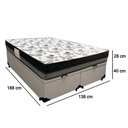 Ver imagem 4 de Cama Box Baú Casal Sintético Bipartido + Colchão Ortobom Iso Dupla Face 60x138x188 Cor:branco