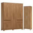 Ver imagem 1 de Guarda Roupa Casal Vizanno 10 Portas com Sapateira Multiuso Golden com Pés Amêndola Touch - Demóbile
