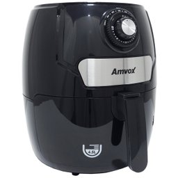 Fritadeira AirFryer Sem Óleo 4,5 Litros Panela Elétrica 1400W Timer Preta Amvox Arf 1245 - 2