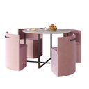 Ver imagem 1 de Conj. Compacto Sala de Jantar Pixel - Mesa Redonda C/ 4 Cadeiras Estofadas