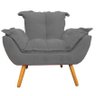 Poltrona Opala Suede Pés Palito - Cinza - 1