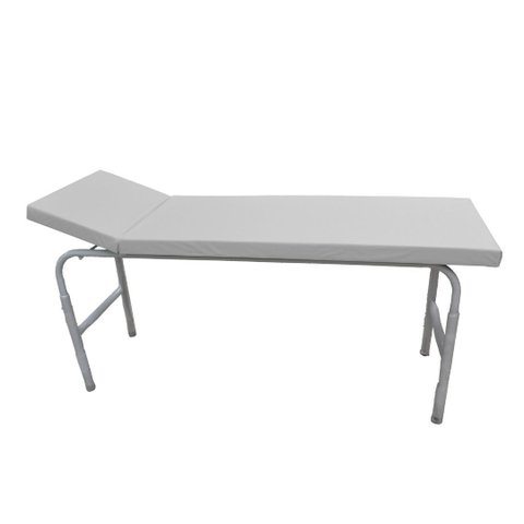 Mesa Exame Clínico 80x65x180 Cabeceira Regulável Esmaltada Branca