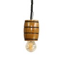 Ver imagem 3 de Luminária Lustre Pendente Barril de Madeira Maciça Colonial Retrô - Cerejeira