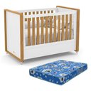 Ver imagem 1 de Berço Americano Tutto New Branco Soft-Freijó e Colchão Baby Physical - Matic Móveis Branco Soft-