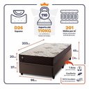 Ver imagem 2 de Cama Box Baú Allura 96x203 c/ Molas Ensacadas King House