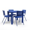 Ver imagem 1 de Kit 04 Cadeiras e 01 Mesa Multiuso Niala Plaxmetal Nr17 Azul