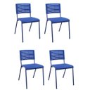 Ver imagem 3 de Kit 04 Cadeiras e 01 Mesa Multiuso Niala Plaxmetal Nr17 Azul