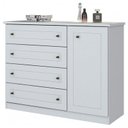 Ver imagem 3 de Jogo de Quarto com Roupeiro 4 Portas e Cômoda Americano - Branco - Móveis Henn