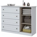 Ver imagem 4 de Jogo de Quarto com Roupeiro 4 Portas e Cômoda Americano - Branco - Móveis Henn
