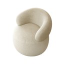 Ver imagem 7 de Kit Poltrona Orgânica Giratória Eloah + Puff Ello Bouclé Italiano Decoração Sala Luxo - Bege