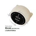 Ver imagem 5 de Kit Poltrona Orgânica Giratória Eloah + Puff Ello Bouclé Italiano Decoração Sala Luxo - Bege