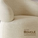 Ver imagem 3 de Kit Poltrona Orgânica Giratória Eloah + Puff Ello Bouclé Italiano Decoração Sala Luxo - Bege