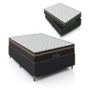 Ver imagem 1 de Cama Box Viúva + Colchão Paris Molas Ensacadas Pocket - 61x128x188cm - e-Shop Casa - Couro