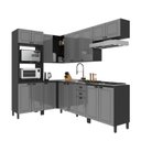 Ver imagem 3 de Cozinha Americana Modulada de Canto Reto Torre Quente Balcão 120cm para Pia Sem Tampo Completa 7 Peças Paris