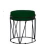 Puff Aramado Babu Preto / Suede Verde - Metal Móveis - 1