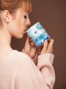 Ver imagem 3 de Caneca ECF Flores Azuis Branca Porcelana 325ml