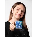 Ver imagem 4 de Caneca ECF Flores Azuis Branca Porcelana 325ml