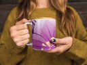 Ver imagem 2 de Caneca ECF Flores Roxas Branca Porcelana 325ml